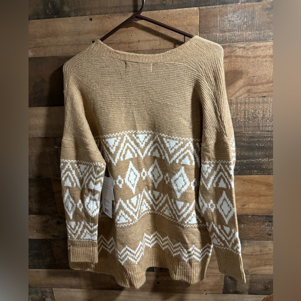Tan Aztec Stretchy Cardigan - Picture 2 of 6